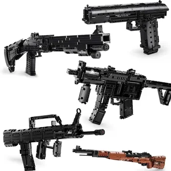 Строительный блок Огнестрельное оружие серии 98kdiy Монтессори Совместимый Детская Собранная Непоседа Снайперская Винтовка День Рождения Праздничный Подарок 1: 1