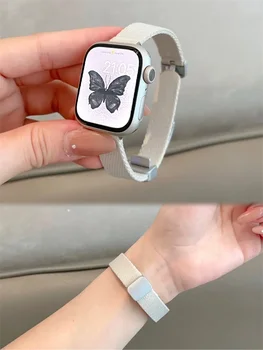 Тонкий нейлоновый ремешок для Apple Watch Band Ultra 2 49 мм 41 мм 45 мм 38 42 40 44 мм Correa Cute Loop Watchband Для iwatch 9 8 7 SE 6 5 4