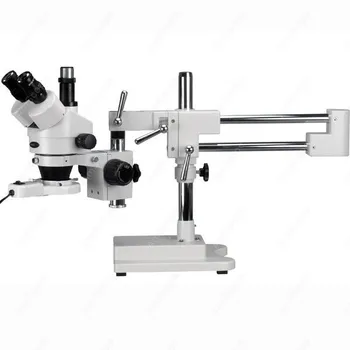 Тринокулярный стереофонический зум--AmScope поставляет 7X-45X тринокулярный стереофонический зум-микроскоп + флуоресцентный свет