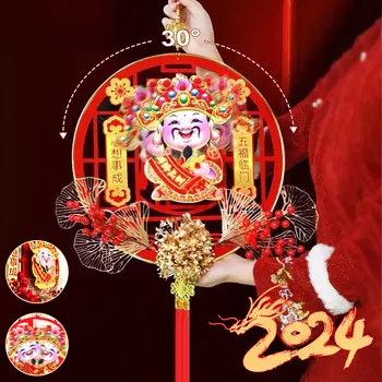 Украшение Китайского Нового Года 2024 Shake Head God Of Wealth Red Fortune Hanging Pendant Новоселье DIY Весенний фестиваль Орнамент