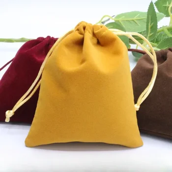 Утолщенная фланелевая сумка на шнурке Сумка для ювелирных изделий Деревянная упаковка бисера мобильная сумка на шнурке