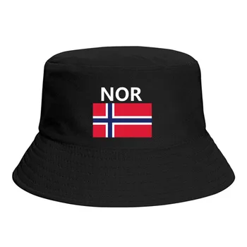  Флаг Норвегии Шляпы-ведра Печать Прохладные вентиляторы Солнцезащитный козырек Простой классический На открытом воздухе Летние рыбацкие кепки Кепки для рыбалки