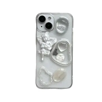 Художественный прозрачный 3D-чехол INS Crystal Angel of Art для iPhone 14 13 Pro Max Чехол для телефона на задней панели 12 11 Pro Max Capa Coque