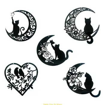 Хэллоуин Черные Кошки Лунные Ловцы Солнца Кулоны Украшение Для Спальни Офис