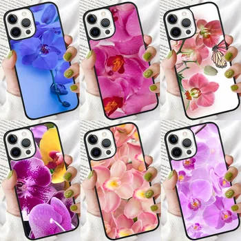 Цветной чехол для телефона с цветами орхидеи для iphone SE2020 15 14 6 7 8 plus XR XS 11 12 13 Pro max Мягкие бамперы Крышка оболочки coque