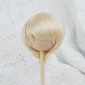 Черный парик с короткими волосами для 60 см Аксессуары для куклы 1/3 BJD Кукла Парик Высокая температура Шелковый Окружность головы 21-23 см