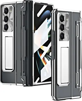  чехол для Samsung Galaxy Z Fold 5, ультратонкий прозрачный чехол с плоским шарниром HD с подставкой