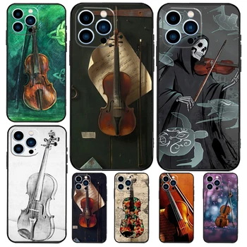 Чехол для музыкальной скрипки для iPhone 15 14 13 12 11 Pro Max 7 8 Plus X XR XS Max 12 13 Мини Мягкий Накладка На Бампер