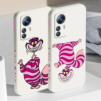 Чеширский кот Алисы Диснея для Xiaomi Mi 13 12T 12 11T 11i 11 A3 10T 10 CC9E 9 Pro Lite Ultra 5G Жидкий левый веревочный чехол для телефона