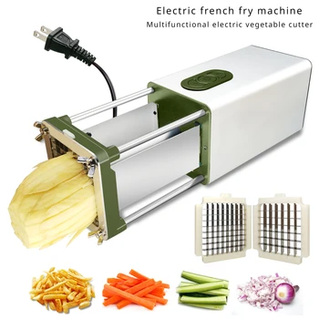 Электрическая машина для картофеля фри, многофункциональная электрическая овощерезка, автоматическая нарезка полосок, секций и машина для нарезки кубиками
